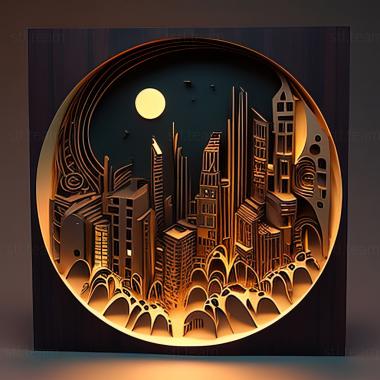 3D model st night city (STL)